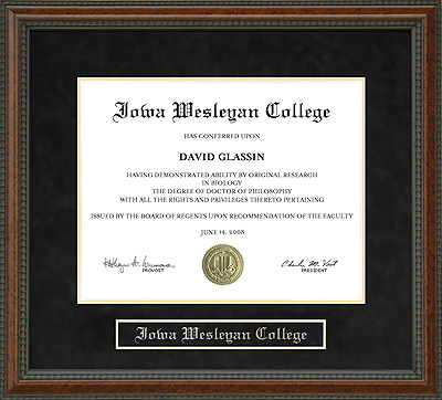 Iowa Wesleyan College (IWC) Diploma Frame