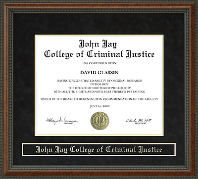 John Jay College of Criminal Justice Diploma Frame