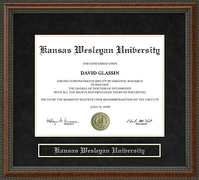 Kansas Wesleyan University (KWU) Diploma Frame