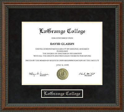 LaGrange College Diploma Frame