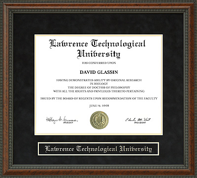 Lawrence Technological University Diploma Frame