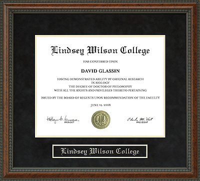 Lindsey Wilson College (LWC) Diploma Frame