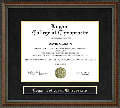 Logan College of Chiropractic Diploma Frame