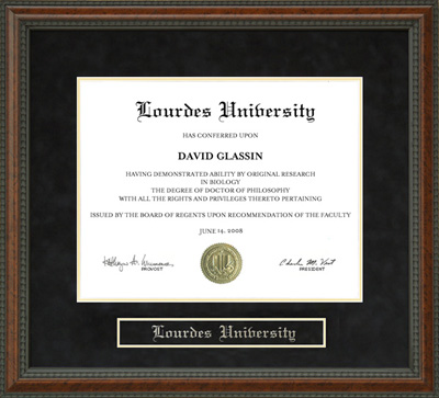 Lourdes College Diploma Frame