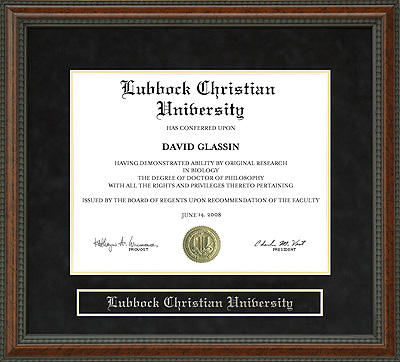 Lubbock Christian University Diploma Frame