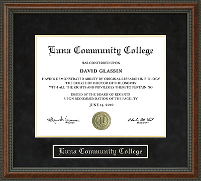 Luna Community College Diploma Frame