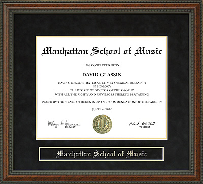 Manhattan School of Music Diploma Frame