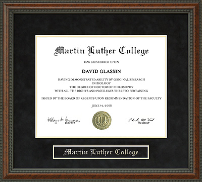Martin Luther College (MLC) Diploma Frame