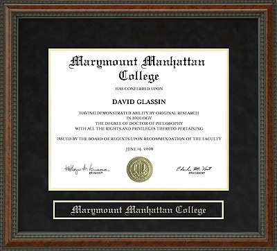 Marymount Manhattan College (MMC) Diploma Frame