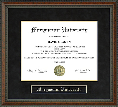 Marymount University Diploma Frame