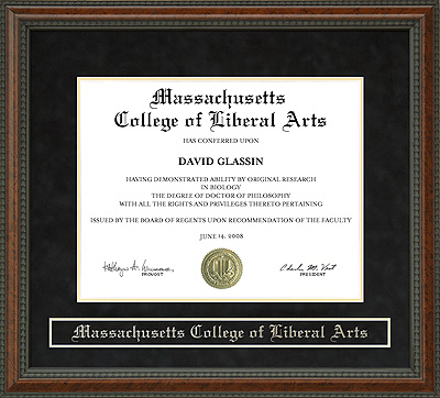 Massachusetts College of Liberal Arts (MCLA) Diploma Frame