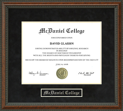 McDaniel College Diploma Frame