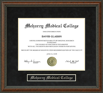 Meharry Medical College Diploma Frame