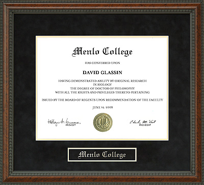 Menlo College Diploma Frame