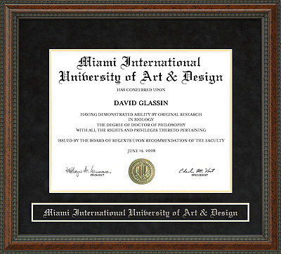 Miami International University of Art & Design (AIMIU) Diploma Frame