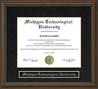 Michigan Technological University (Michigan Tech) Diploma Frame