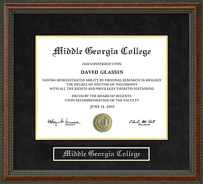Middle Georgia College Diploma Frame