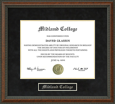Midland College Diploma Frame