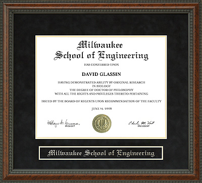Milwaukee School of Engineering (MSOE) Diploma Frame