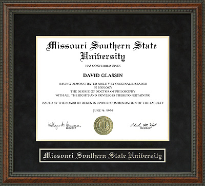 Missouri Southern State University (MSSU) Diploma Frame