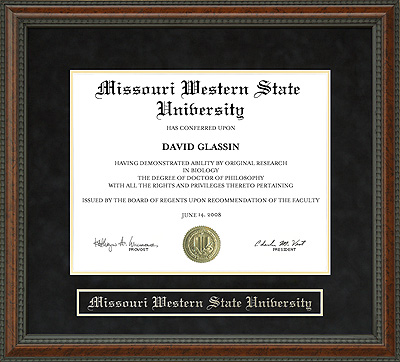 Missouri Western State University (MWSU) Diploma Frame