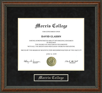 Morris College Diploma Frame