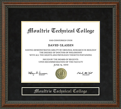 Moultrie Technical College Diploma Frame