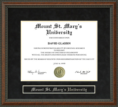 Mount St. Mary's University Diploma Frame