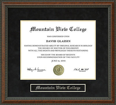 Mountain View College Diploma Frame