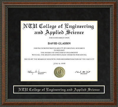 NTU College of Engineering and Applied Science Diploma Frame
