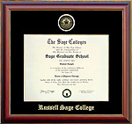 Russell Sage College Diploma Frame in Carbon Black Suede