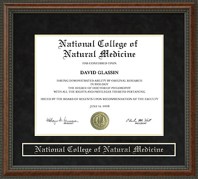 National College of Natural Medicine (NCNM) Diploma Frame