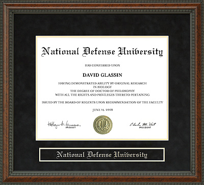 National Defense University (NDU) Diploma Frame