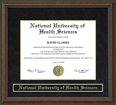 National University of Health Sciences (NUHS) Diploma Frame