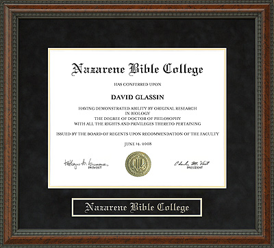 Nazarene Bible College (NBC) Diploma Frame