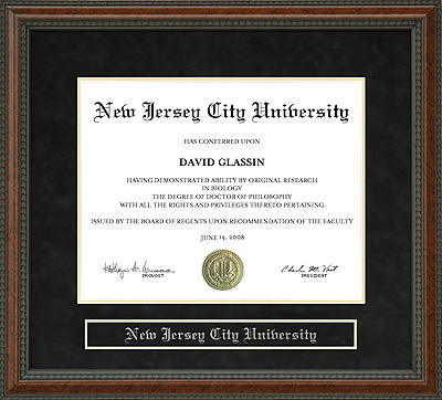 New Jersey City University (NJCU) Diploma Frame