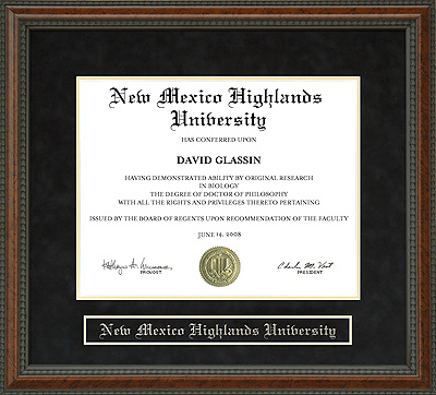 New Mexico Highlands University (NMHU) Diploma Frame