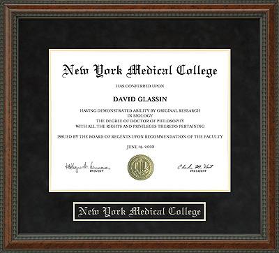 New York Medical College (NYMC) Diploma Frame