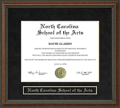 North Carolina School of the Arts (NCSA) Diploma Frame