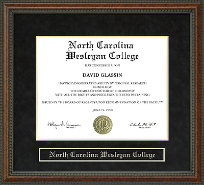 North Carolina Wesleyan College (NCWC) Diploma Frame