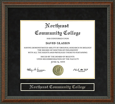 Northeast Community College Diploma Frame