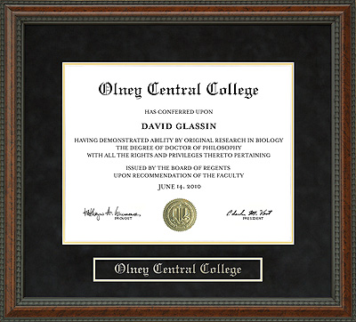 Olney Central College Diploma Frame