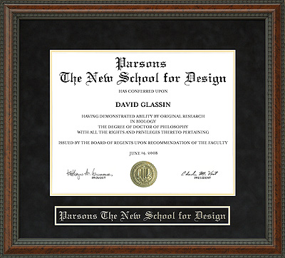 Parsons The New School for Design Diploma Frame
