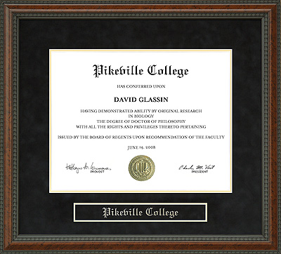 Pikeville College (PC) Diploma Frame