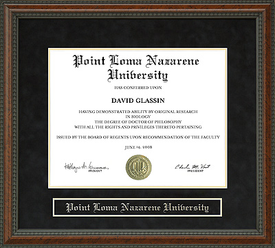 Point Loma Nazarene University (PLNU) Diploma Frame