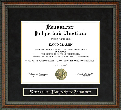 Rensselaer Polytechnic Institute (RPI) Diploma Frame