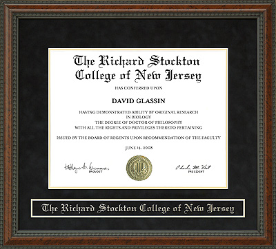 The Richard Stockton College of New Jersey Diploma Frame