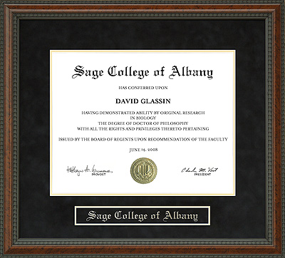 Sage College of Albany (SCA) Diploma Frame
