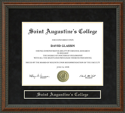 Saint Augustine's College Diploma Frame