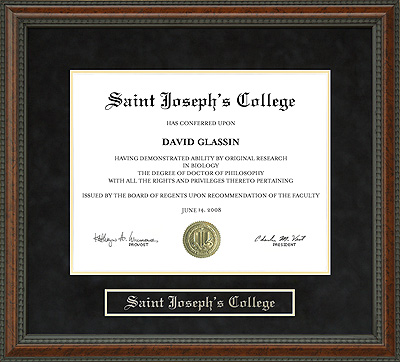 Saint Joseph's College (St. Joe) Diploma Frame